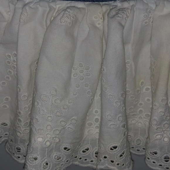 Kid's Oshkosh B'Gosh Denim Overall Dress with Eyelet Lace Skirt - Picture 5 of 8